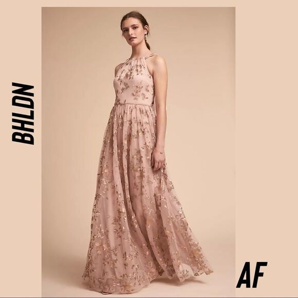 BHLDN ANTONIA DRESS NEW SIZE 10 ROSE GOLD - Picture 1 of 8
